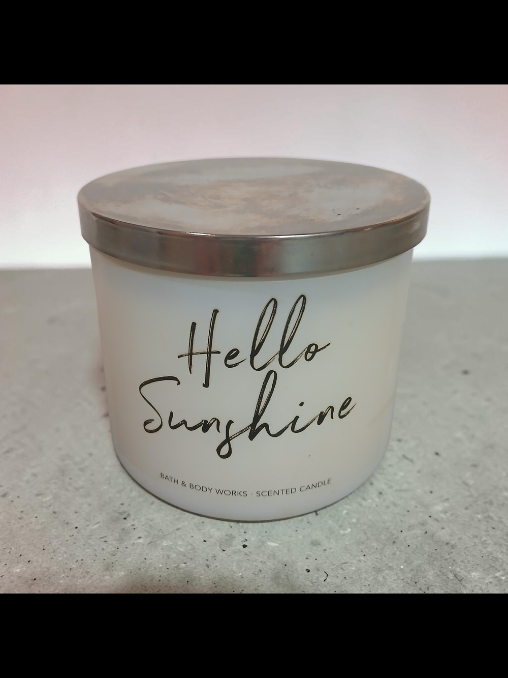 Bath & Body Works Hello Sunshine White Candle with Metallic Lid